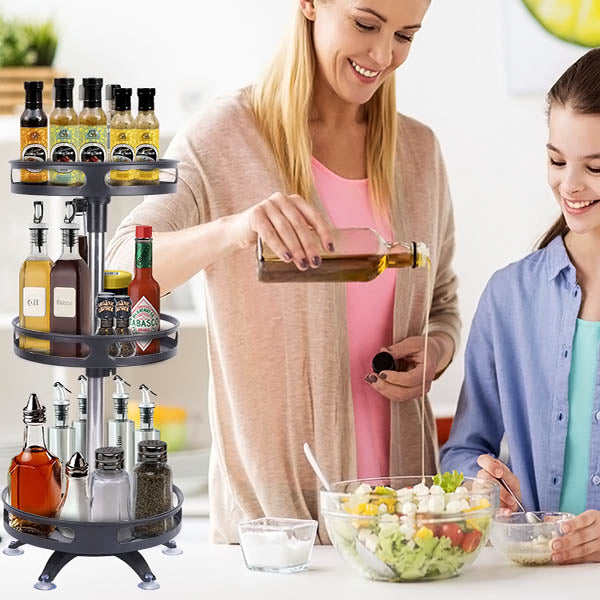 Rotirajući organizator za kuhinju – 3 nivoa (360°)