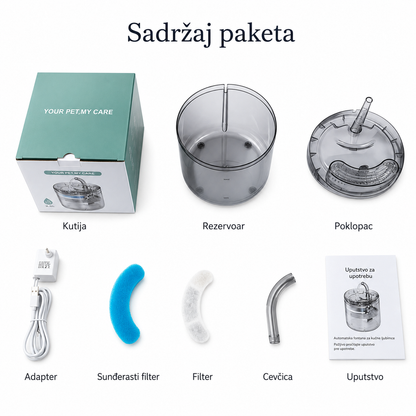 Automatska fontana za pse i mačke sa filterom 1.8L