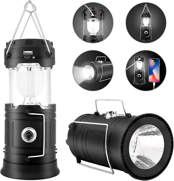 Solarna LED lampa i punjač za kampovanje