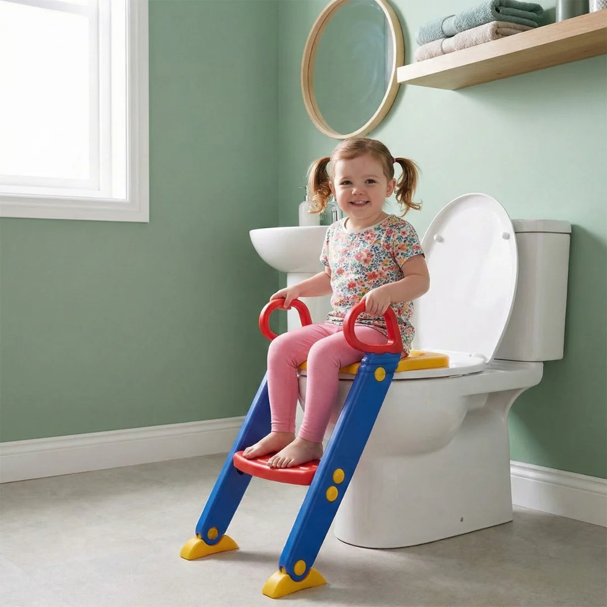 Dečiji adapter za WC sa stepenikom – Bezbedan prelaz sa noše