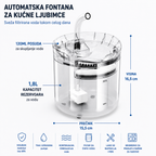 Automatska fontana za pse i mačke sa filterom 1.8L