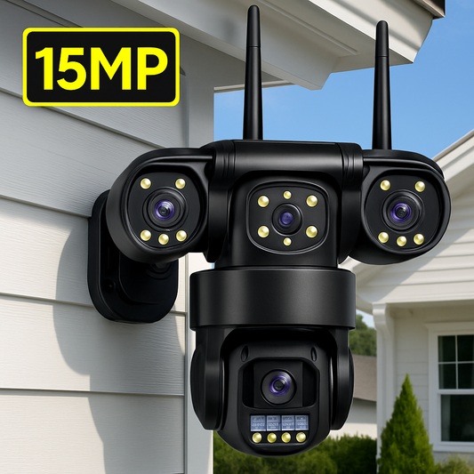 15MP Spoljašnja Bežična PTZ Kamera sa Tri Sočiva – 360° Video Nadzor