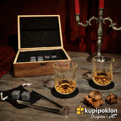 Luksuzni viski poklon set u drvenoj kutiji