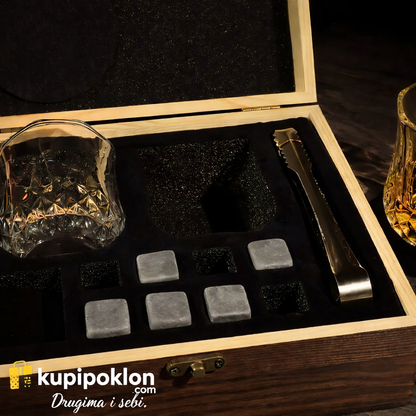 Luksuzni viski poklon set u drvenoj kutiji