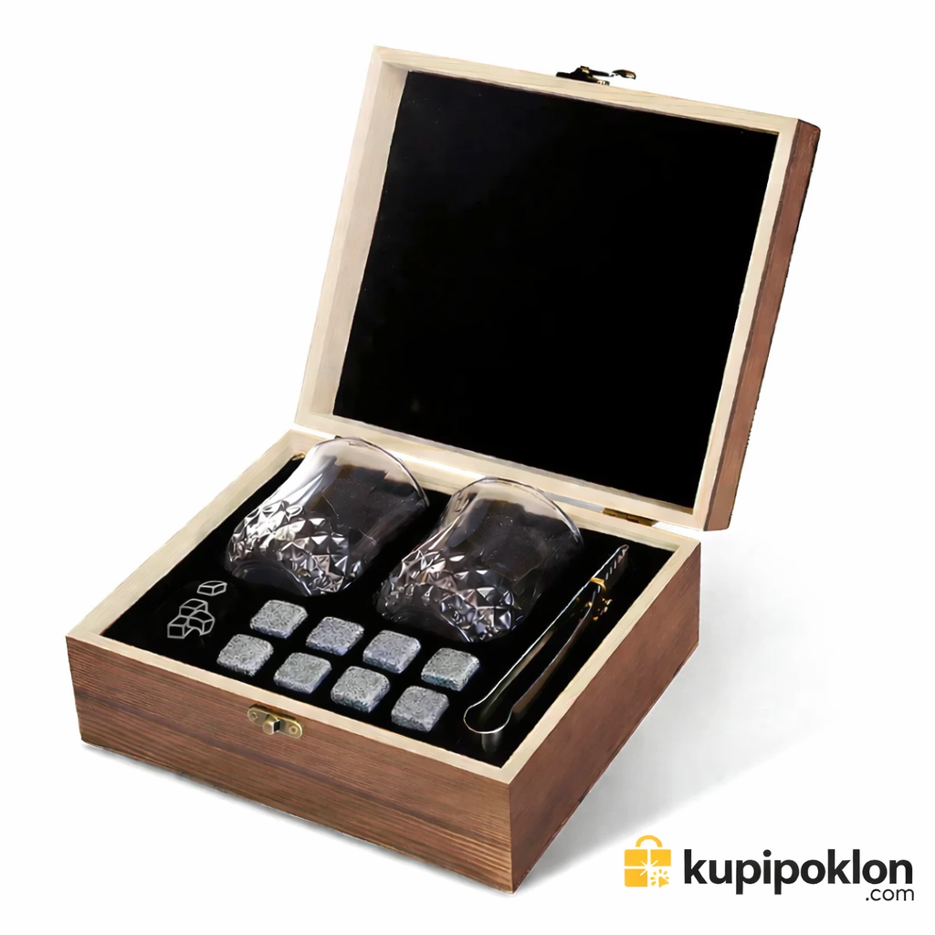 Luksuzni viski poklon set u drvenoj kutiji
