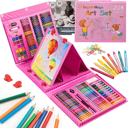 Kofer sa bojicama od 208 delova – Kreativni set za crtanje i školu