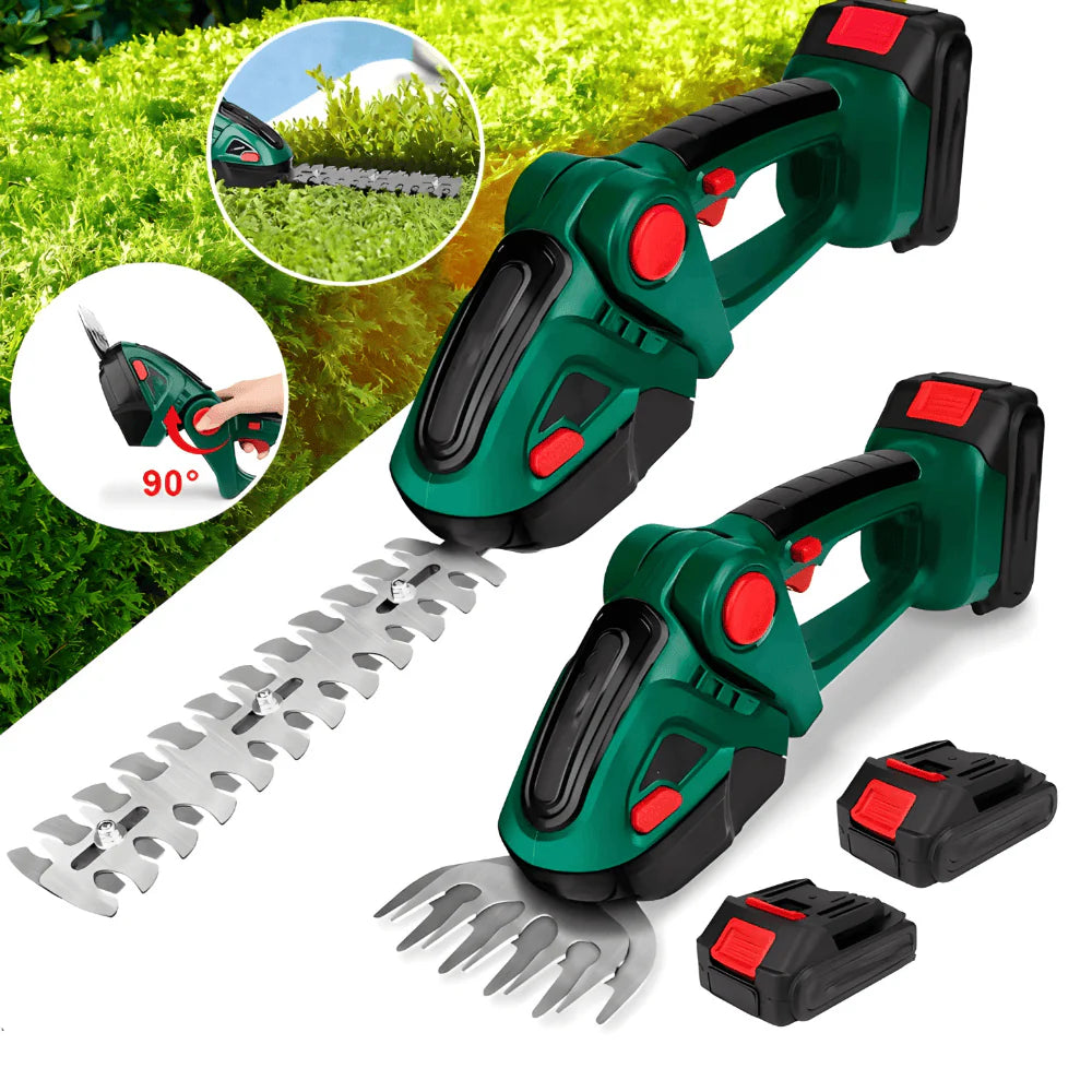 2-u-1 Aku trimer za živu ogradu i travu